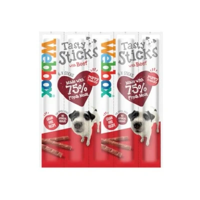 Image of Webbox Pets Choice Dogs Delights Tasty Sticks with Beef 6pcs 30gm Deal of 4 (24 Total)