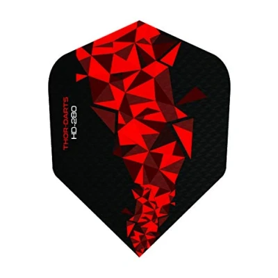 Image of THOR Darts 30 x 150 Micron Ultra Strong Flights HD 280 F2 Black/Red Extra Long Lasting (Extra Red Micron, Comparable to Rhino+ or Pentathlon HD150) (30), Standard B