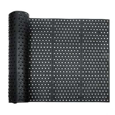 Image of jxgzyy Large Entrance Rubber Mat 90 x 210 cm Heavy Duty Drainage Outdoor Anti Fatigue Mats Non Slip Doormat With Hole For Industrial Kitchen Floor