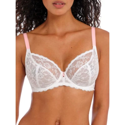 Image of Freya Offbeat Plunge Bra White 32DD