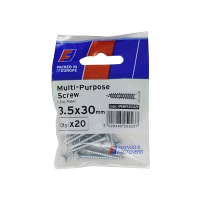 Image of Forgefix Multi Purpose Pozi Screw Csk ST Zp 3.5 x 30mm Forge (Pack of 20)