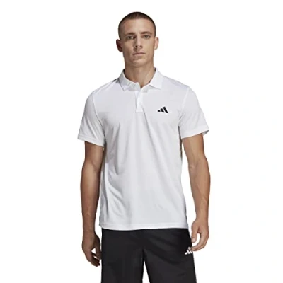 Image of adidas Men&#039;s Train Essentials Training Polo Shirt, White/Black, XXL