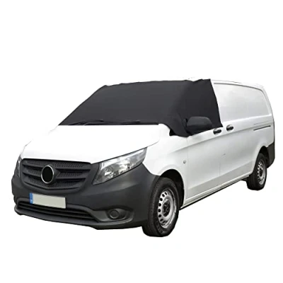 Image of UK Custom Covers To Fit Mercedes Vito (2003 2014) Luxury Front Windscreen Wrap Cover Black SW306BLACK