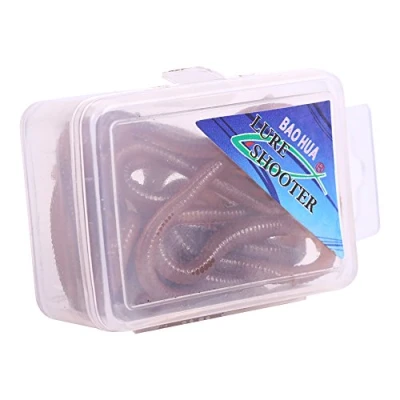 Image of Worm Fishing Lure, Soft Fish Bait Tackle Rig Grub Hook Shrimp Hooks for Bass Trout