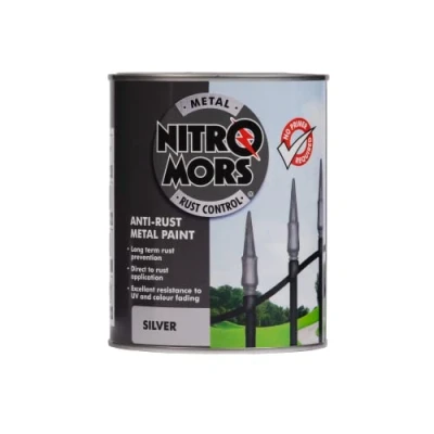 Image of Nitromors Anti Rust Smooth Finish Metal Paint, No Primer Required, Silver, 750 ml