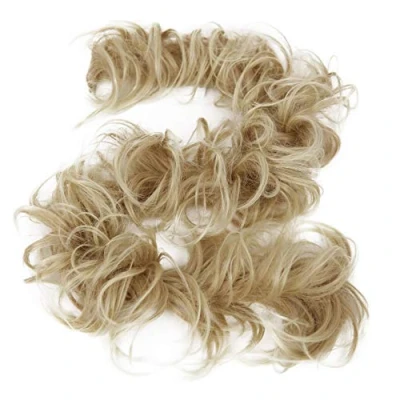 Image of CAISHA XXL Hairpiece Scrunchy Updo Bridal Hairstyle Voluminous Curly Messy Bun Light Blonde HW26