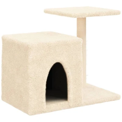Image of vidaXL Cat Tree with Sisal Scratching Posts Cream 50.5 cm