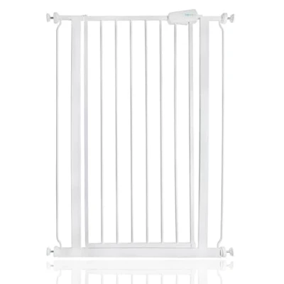Image of Safetots Extra Tall Metal Safety Gate Pressure Fit, 75cm 82.6cm, White, 104cm in Height, Stair Gate, Baby Easy Installation