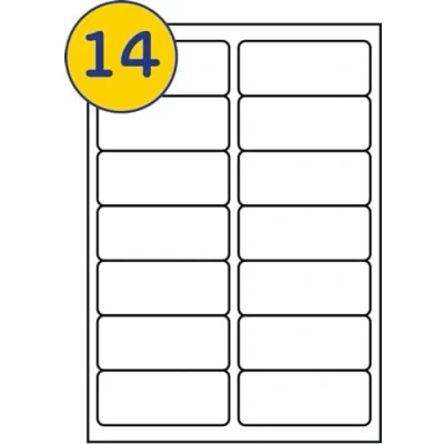 Image of LABELS4U 100 A4 Sheets of 14 Labels Per Sheet 99.1x38.1mm (1400 Labels)