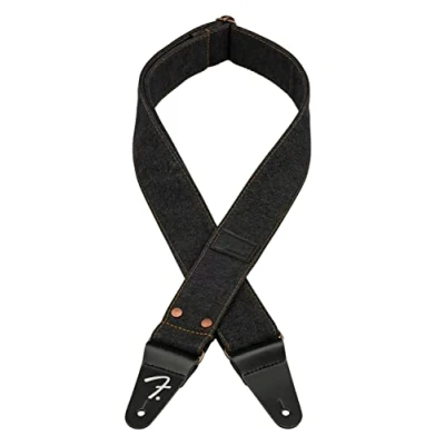Image of Fender x Wrangler Riveted Denim Strap, Black