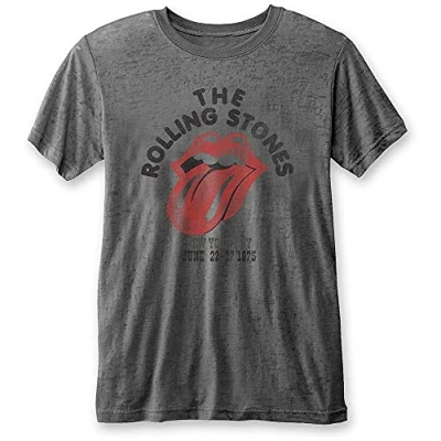 Image of Rolling Stones The New York City 75&#039; (Grey) Burnout T Shirt (xx Large)