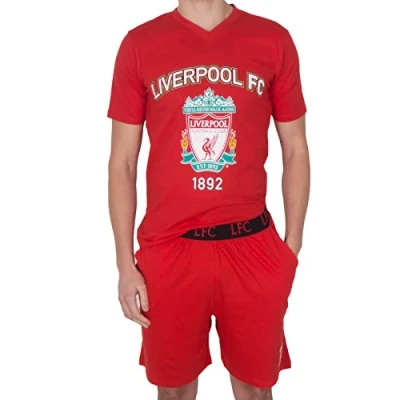 Image of Liverpool FC Official Football Gift Mens Loungewear Short Pyjamas XL