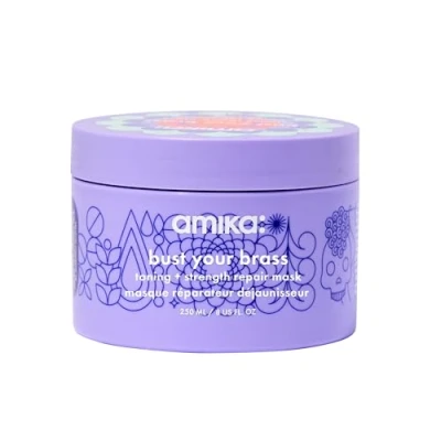 Image of Amika Bust Your Brass Intense Repair Mask For Unisex 8 oz Masque
