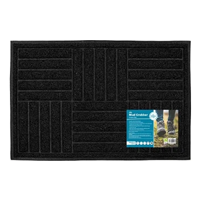 Image of JVL Mud Grabber Spaghetti Scraper Doormat, 40x60cm, Black Square