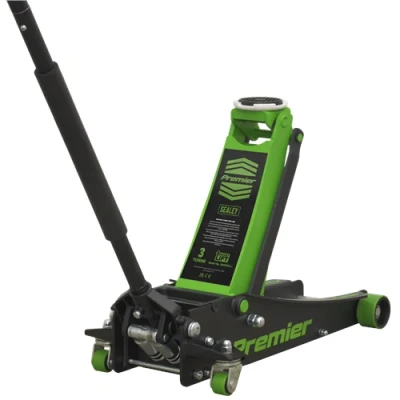 Image of Sealey Premier Trolley Jack 3 Tonne Rocket Lift Green