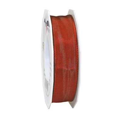 Image of Präsent Lyon Wired Taffeta Ribbon Vermillion 25 mm Width, m Length
