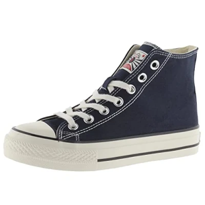 Image of victoria Tribu Canvas Mid Boot &amp; Retro Logo Shiny Finish Sole 1057101 for Women Marino 37