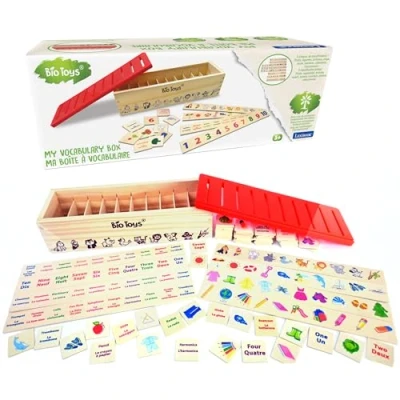 Image of Lexibook EDU250i1 Animals Bio Toys Vocabulary Wooden Sorting Box EN/FR