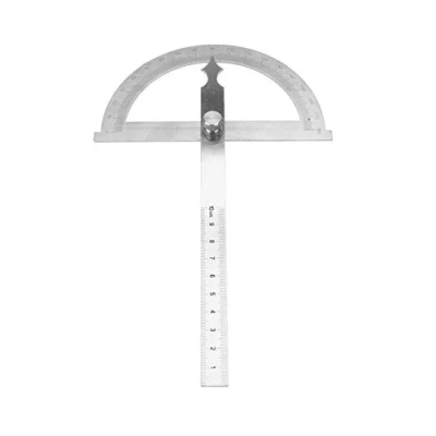 Image of 0 180 Degree Angle Protractor Stainless Steel Rotary 15cm Finder Ruler(120 * 150mm)