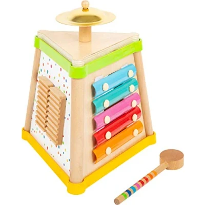Image of Small Foot 11507 Musical Triangle Sound, Made of Wood, a Brightly Coloured Multi Instrument for Young Musicians Toys, Multicolored
