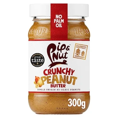 Image of Pip &amp; Nut Crunchy Peanut Butter (6 x 300g) Natural Butter, No Palm Oil, Added Sugar, Hi Oleic Peanuts, High in Unsaturated Fats, Gluten Free, Vegan, Dairy Free