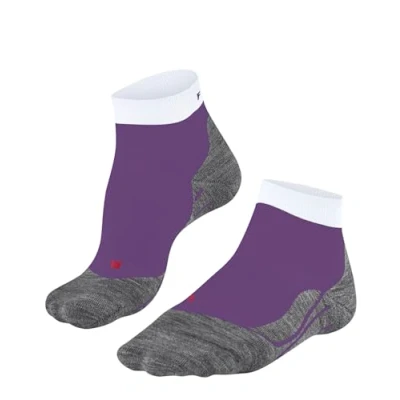 Image of FALKE Women&#039;s RU4 Endurance Short W Sso Cotton Anti Blister 1 Pair Running Socks, Purple Plum 8028 4 5