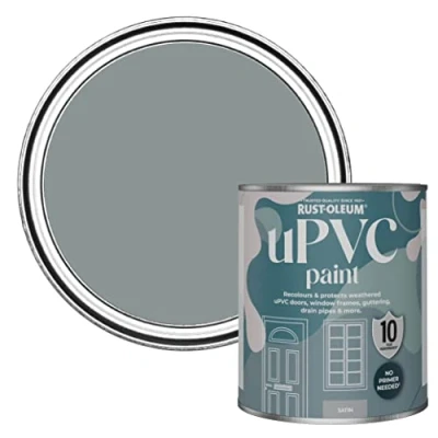Image of Rust Oleum Grey uPVC Door and Window Paint In Satin Finish Slate 750ml
