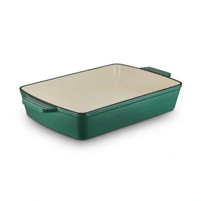 Image of Barbary &amp; Oak Foundry 39cm Cast Iron Roaster Verdigris Green