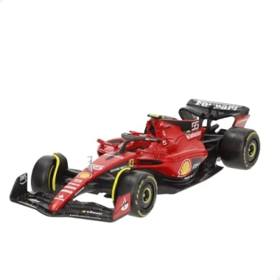 Image of Bburago B18 36836S Formula 1 F1 Ferrari SF 23 Race Car (Sainz) Die Cast, Red/Black
