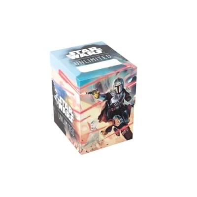 Image of Gamegenic Star Wars Unlimited SOFT CRATE Full Colour Printed &amp; Officially Licensed Durable Deck Box, Holds 60 Double Sleeved Cards, Perfect for TCGs and LCGs, Mandalorian/Moff Gideon Design, Made