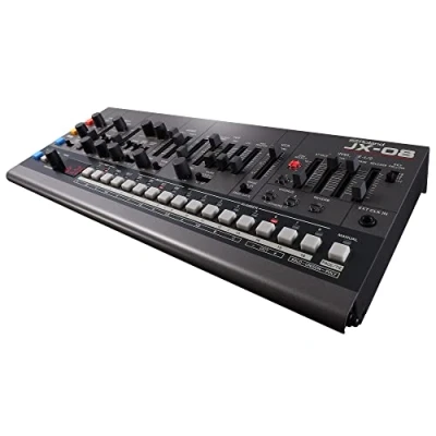 Image of Roland JX 08 Sound Module Boutique Synthesizer Compact, Modern Reissue of the Legendary 8P from 1985 with New Effects, Polyphonic Sequencer, and More Lightweight, Portable, Black