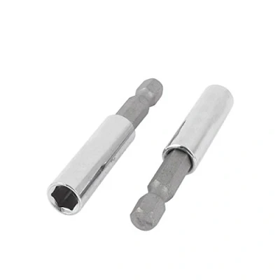 Image of uxcell a14122400ux0064 60mm Length 6.5mm Hexagon Socket Hex Shank Driver Bit Nut Adapter (2 Piece)