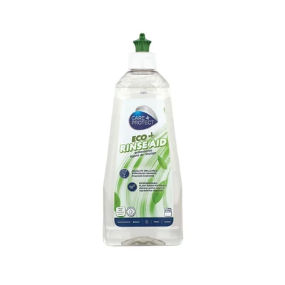 Image of CARE + PROTECT ECO+ Rinse Aid for All Dishwashers, Hypoallergenic, Facilitates Quick Drying, Extra Shine, No Halos, 500 ml