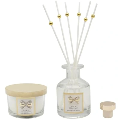 Image of Lesser &amp; Pavey Reed Diffuser Scented Candle Set Oud Bergamot Fragrance Aroma Air Freshener