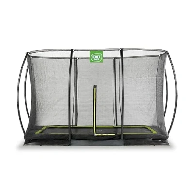 Image of Exit Silhouette ground trampoline 7x10ft with safety net black