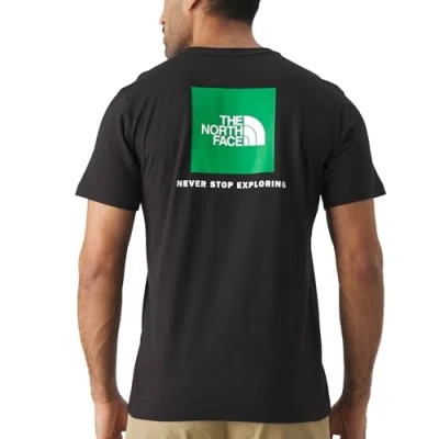 Image of The North Face Redbox TEE Print Tshirt, Men&#039;s, Size: XL, Black/optic emerald