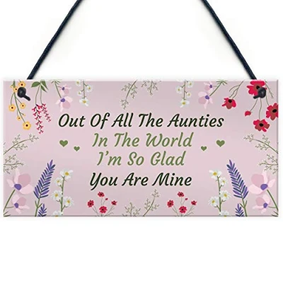 Image of RED OCEAN Auntie Gift For Birthday Christmas Hanging Plaque From Niece Nephew