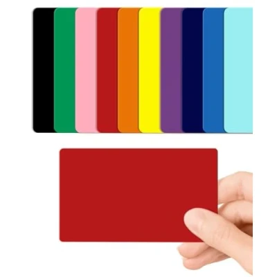 Image of Red Blank PVC Cards Plastic Pack of 100 by CKB LTD 760 Micron Standard CR80 ID Credit Card Size 86 x 54mm Printable Ideal for overprinting in Any Desktop Printers (Red Gloss)