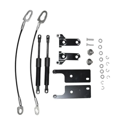 Image of JINGLINGKJ Trunk Struts for Hilux GUN125 GUN126 Revo Pickup 2015 2021 Rear Boot Tailgate Gas Dampers Lift Supports TWO YEARS WARRANTY (Normal Black)