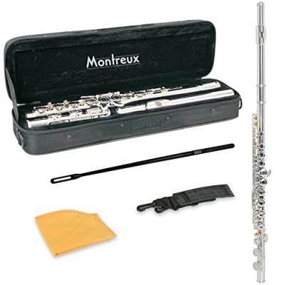 Image of Montreux Student Flute for Beginners with Lightweight Protective Carry Case Silver Plated, Offset G, Split E Mechanism, C Foot