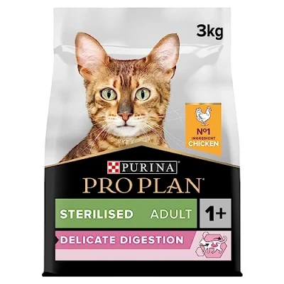 Image of PRO PLAN Sensitive Digestion Sterilised Adult Dry Cat Food Chicken 3kg, For Neutered Cats