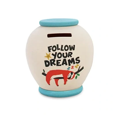Image of History &amp; Heraldry Personalised Bamboo Smash Pot Money box (Follow your dreams LARGE)
