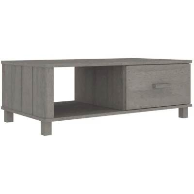 Image of vidaXL Coffee Table HAMAR Light Grey 100x55x35 cm Solid Wood Pine