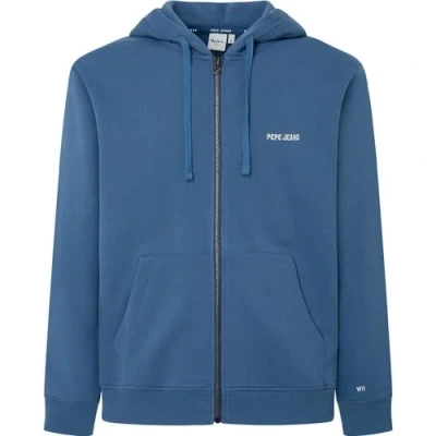 Image of Pepe Jeans Men&#039;s Sagan Hooded Sweatshirt, Blue (Sea Blue), S