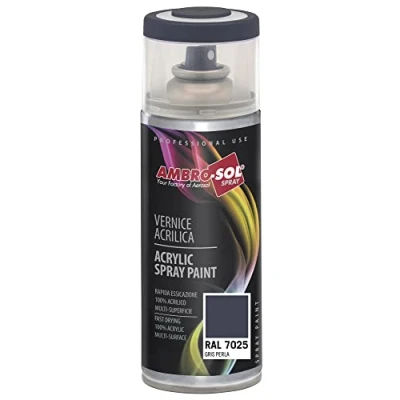 Image of Ambro Sol V4007025 Multipurpose Acrylic Enamel Spray Paint, Pearl Grey, 400 ml