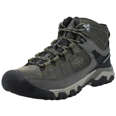 Image of KEEN Men&#039;s Targhee 3 Mid Height Waterproof Hiking Boots, Dark Olive/Brindle, 10
