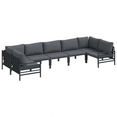 Image of Vidaxl Garden Sofa Set 7 pcs Anthracite Steel