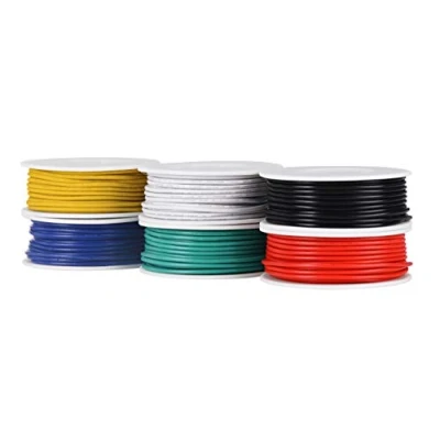 Image of TUOFENG 20AWG PVC Electrical Wire Kit 6 Different Colored 7 Meter spools 20 Gauge Stranded Tinned Copper Hookup for DIY