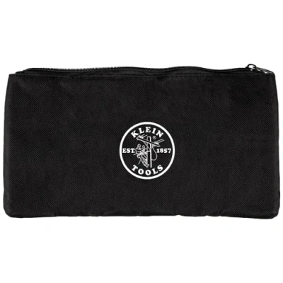 Image of Klein Tools VDV770 500 Nylon Zipper Pouch, Divided Zip Black Bag, Various Use Including for Tone and Probe Kit No VDV500 820