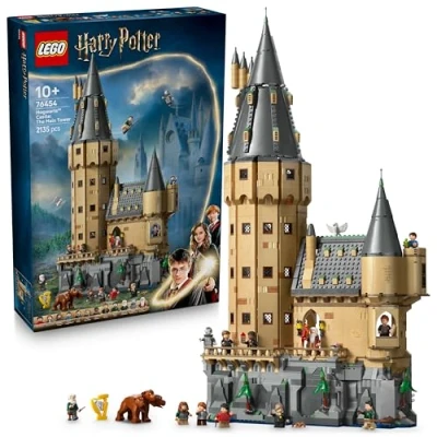 Image of LEGO Harry Potter Hogwarts Castle: The Main Tower Interactive Castle Toy with Modular Flying Key &amp; Wizard Chess Rooms, plus 12 Minifigures Gift for 10+ Year Old Boys, Girls Adult Fans 76454